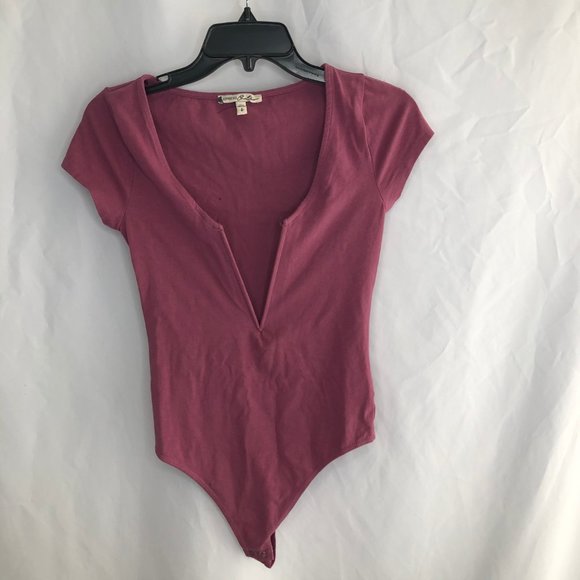 Express Tops - Express Plunge Wire Thong Bodysuit Top